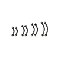 Multi-Pack CZ Black Curved Barbells 8 Pack - 16 Gauge