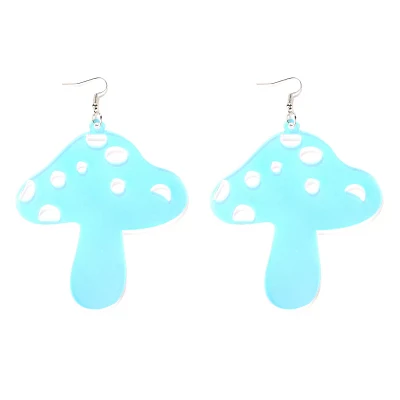 Acrylic Iridescent Mushroom Dangle Earrings