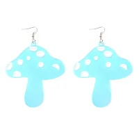 Acrylic Iridescent Mushroom Dangle Earrings