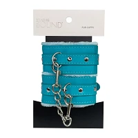 Aqua Faux Fur Handcuffs - Pleasure Bound