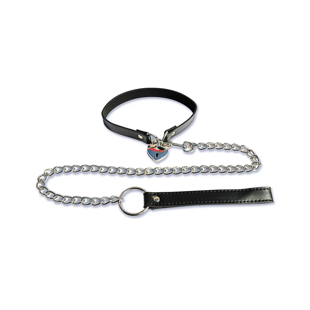Heart Locking Collar and Leash - Pleasure Bound