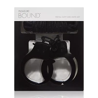 Metal Cuffs and Rope Set - Pleasure Bound
