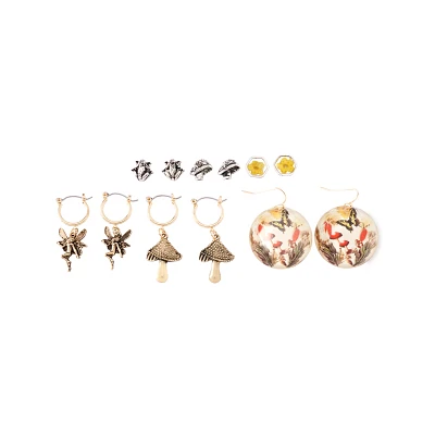 Multi-Pack Mushroom and Fairy Earrings - 6 Pair