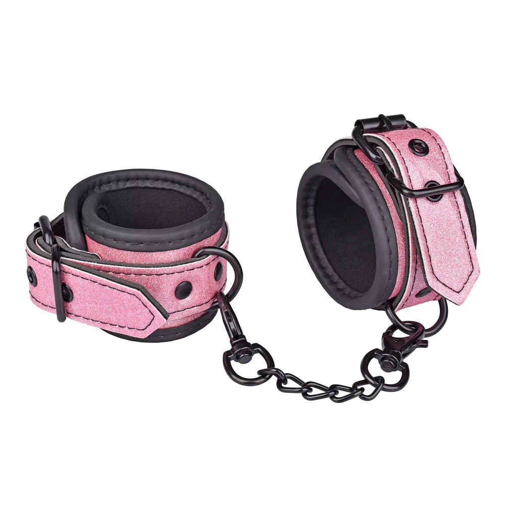 Pink Glitter Handcuffs - Pleasure Bound