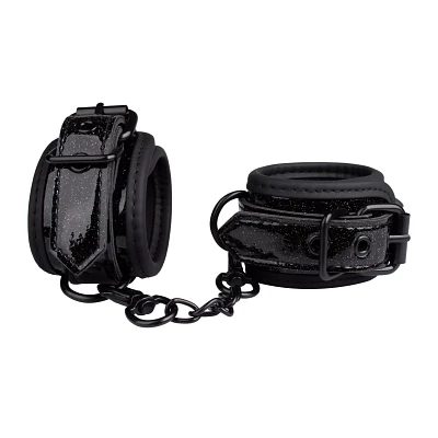 Black Glitter Handcuffs - Pleasure Bound