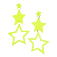 70s Yellow Triple Star Dangle Earrings