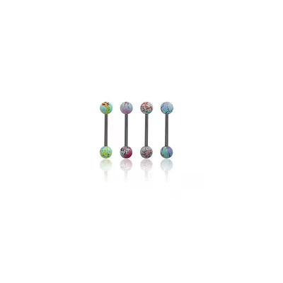 Multi-Pack Marble Splatter Barbells 4 Pack - 14 Gauge