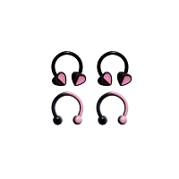 Multi-Pack Heart Horseshoe Rings 4 Pack - 16 Gauge