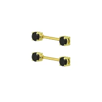 CZ Black Titanium Nipple Barbells - 14 Gauge