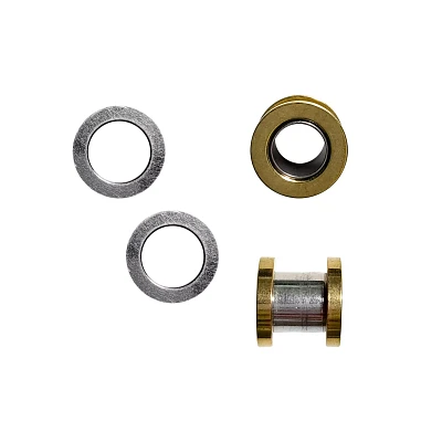 Silvertone Goldtone Threaded Tunnels with Extra Ends