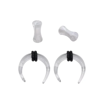 White Marble Pinchers and Plugs Set