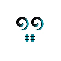 Multi-Pack Teal and Black Ombre Spirals Plugs - 2 Pair