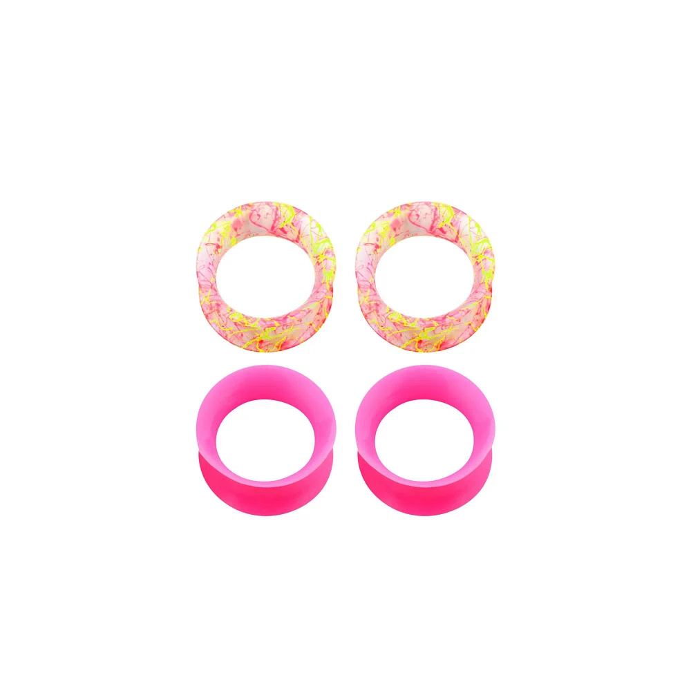 Multi-Pack Pink and Splatter Acrylic Tunnels - 2 Pair