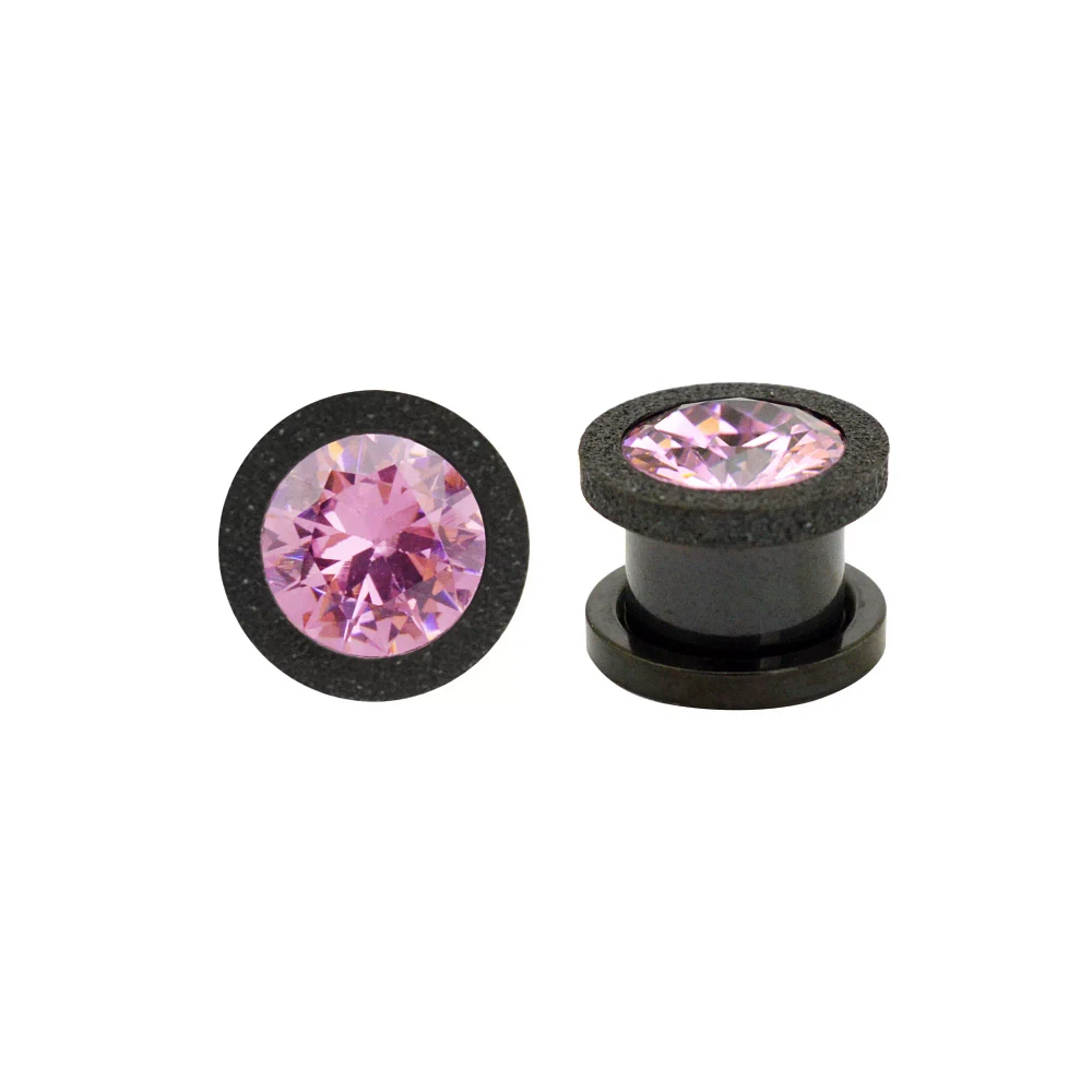 Pink CZ Screw Fit Plugs