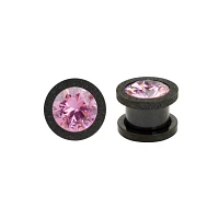 Pink CZ Screw Fit Plugs
