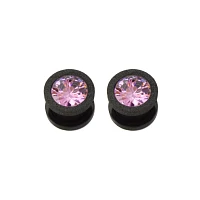 Pink CZ Screw Fit Plugs