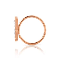 CZ Rose Goldtone Playboy Bunny Hoop Nose Ring - 20 Gauge