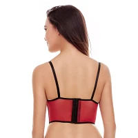 Red Matte Lace Keyhole Bustier