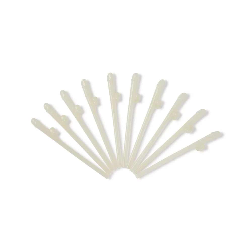Glow in the Dark Penis Straws - 10 Pack