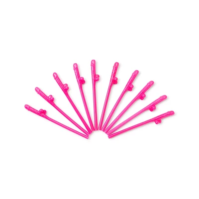 Multi-Pack Pink Penis Straws - 10 Pack