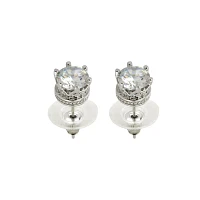 CZ Prong Titanium Stud Earrings