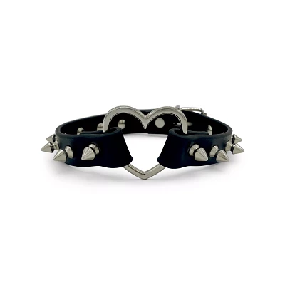 Spike Heart Collar with Leash