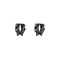 Black Splatter Spike Huggie Hoop Earrings- 18 Gauge