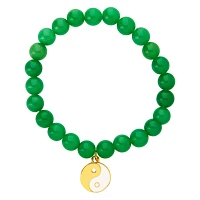 Jade Stone Ying Yang Charm Bracelet