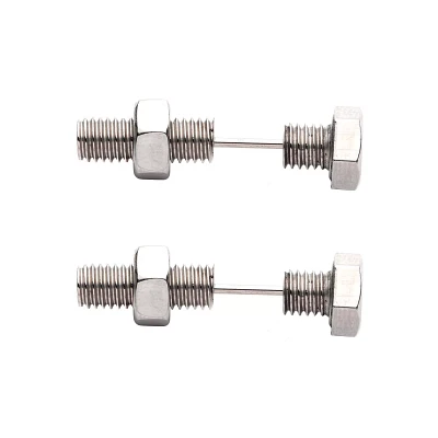 Nut and Bolt Fake Taper Earrings - 18 Gauge