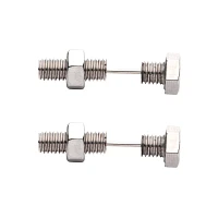 Nut and Bolt Fake Taper Earrings - 18 Gauge