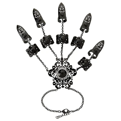 Black CZ Gothic Hand Armor
