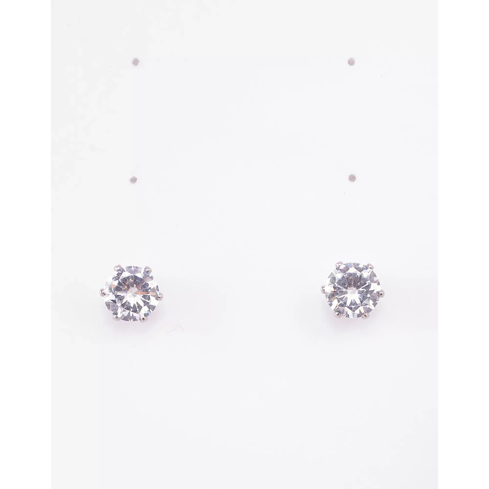 CZ Faux Diamond Stud Earrings