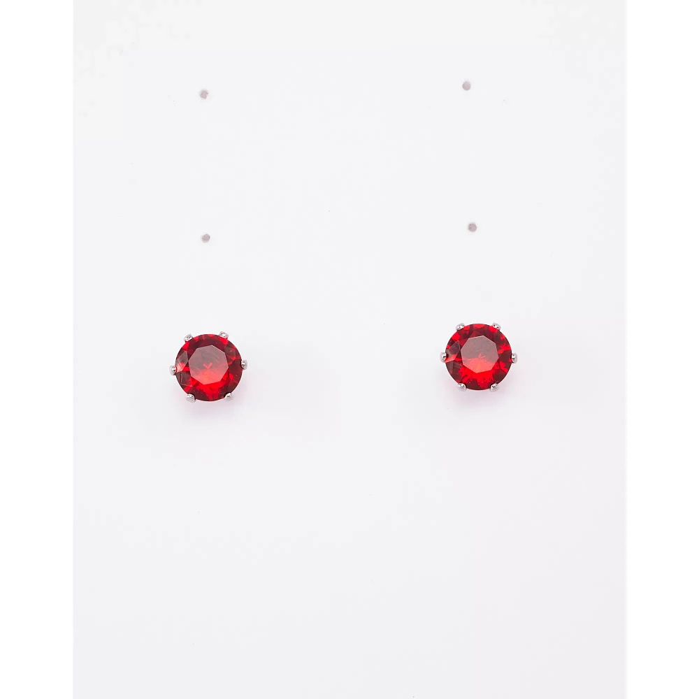 Ruby Semi-Precious July Birthstone Stud Earrings