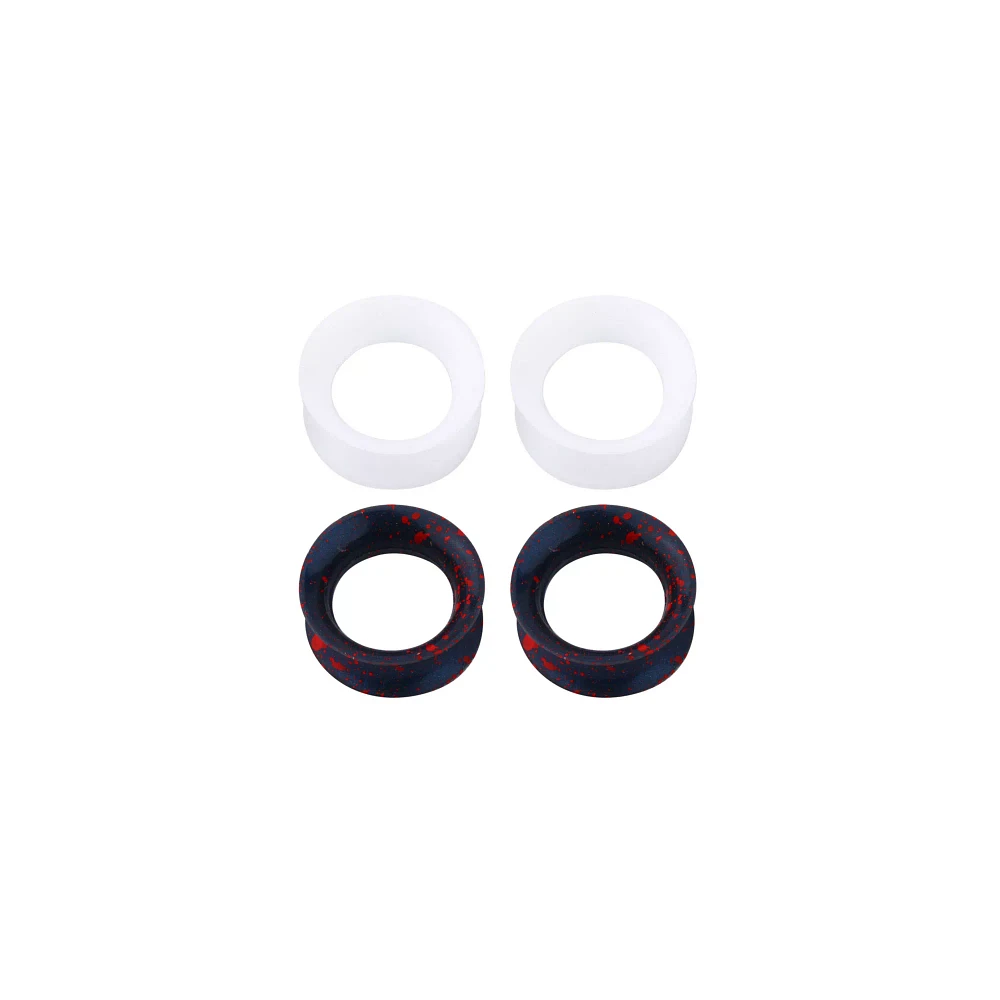 Multi-Pack White and Black Splatter Plugs- 2 Pairs