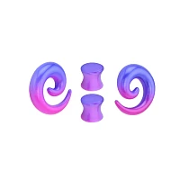 Multi-Pack Purple and Pink Ombre Spirals Plugs - 2 Pair