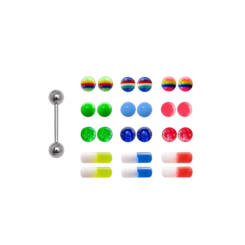 Barbell with Pill Extra Balls - 14 Gauge