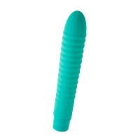 Ribbed AF 10-Function Waterproof Vibrator Green - 8 Inch