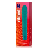 Ribbed AF 10-Function Waterproof Vibrator Green - 8 Inch