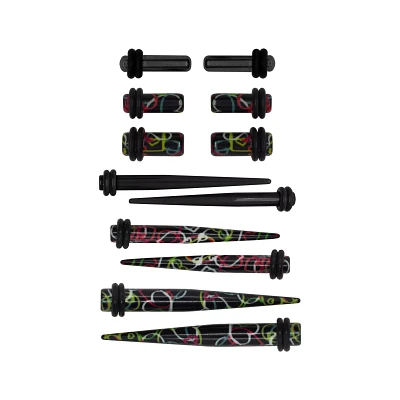 Multi-Pack Swirl Heart Plugs and Tapers - 6 Pair
