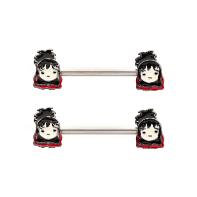 Lydia Nipple Barbells 14 Gauge - Beetlejuice