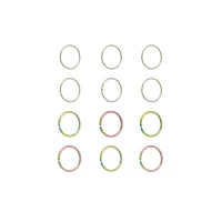Multi-Pack Silvertone and Rainbow Hoops - 20 Gauge