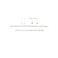Multi-Pack CZ L-Bend Nose Rings and Chains 2 Pair - 18 Gauge