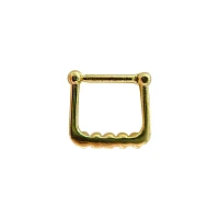 White and Red CZ Square Hinged Septum Ring - 16 Gauge