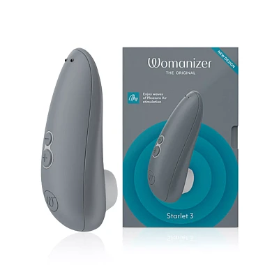Starlet 3 Multi-Function Rechargeable Waterproof Clitoral Stimulator Grey 4.5 Inch - Womanizer