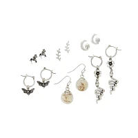 Multi-Pack Snake and Butterfly Stud Earrings and Dangle Hoop Earrings - 6 Pair