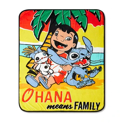 Ohana Double-Sided Fleece Blanket- Lilo & Stitch