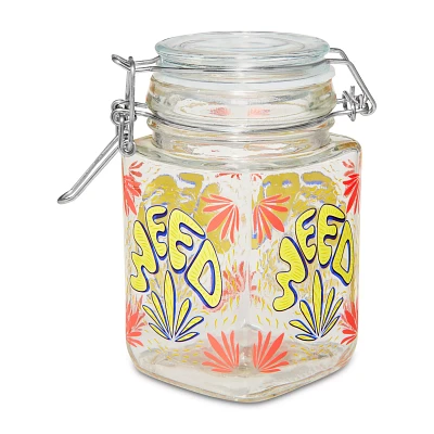 Weed Leaf Pattern Stash Jar - 10 oz.