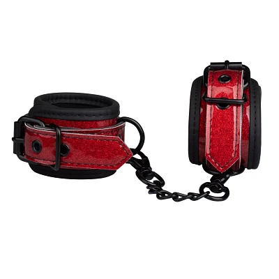Red Glitter Handcuffs - Pleasure Bound