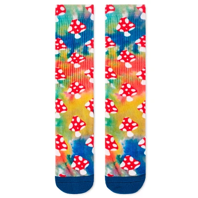 Tie Dye Mushroom Athletic Crew Socks