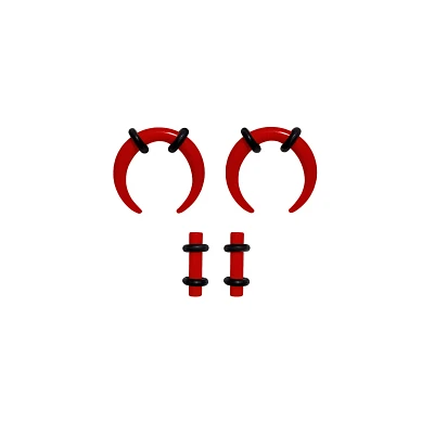 Multi-Pack Acrylic Red Pinchers and Plugs - 2 Pairs